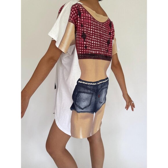 90s vintage womens body graphic novelty funny beach vacation coverup tee shirt - Picture 2 of 9